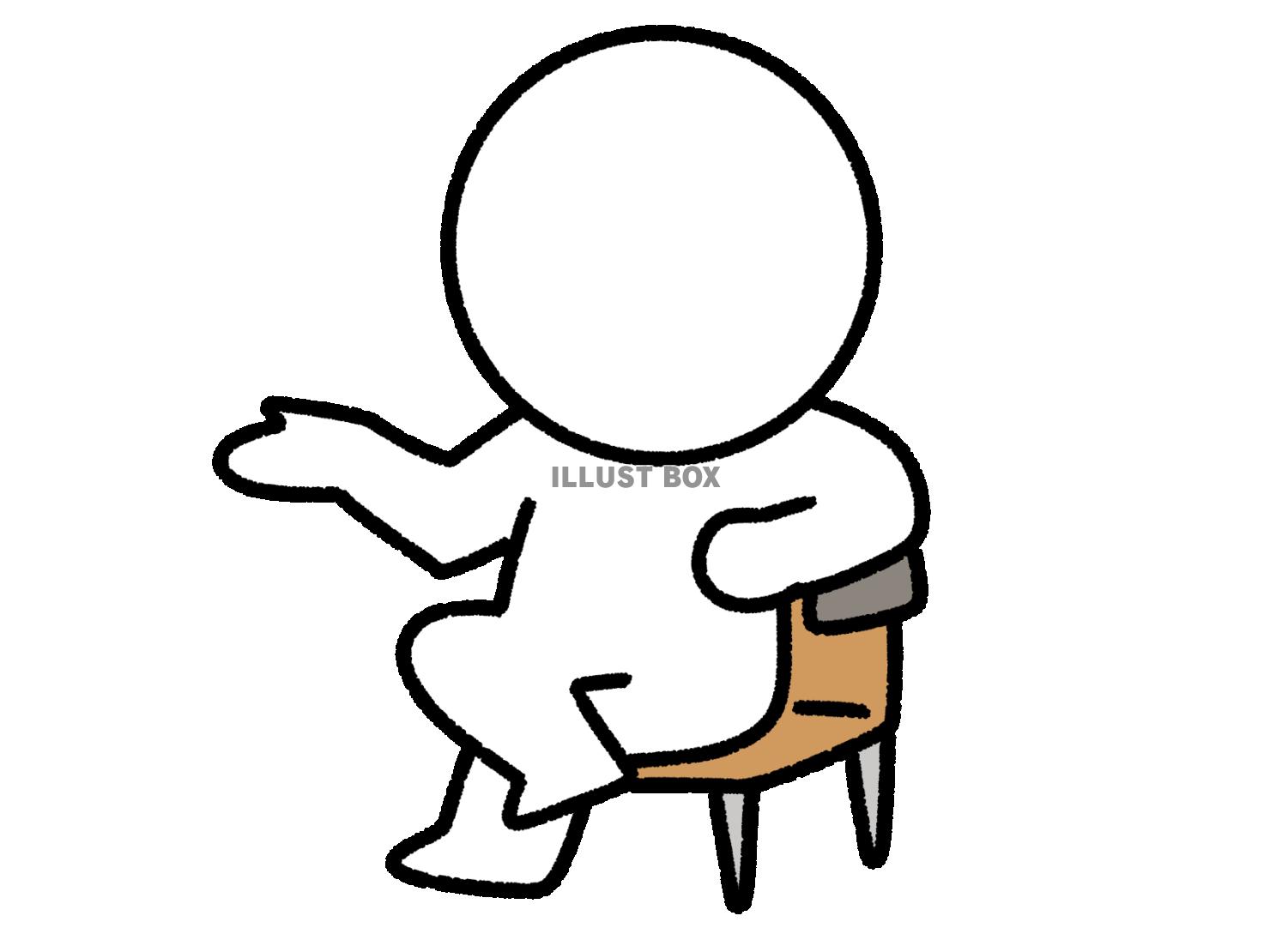 椅子に足を組んで語り出す棒人間