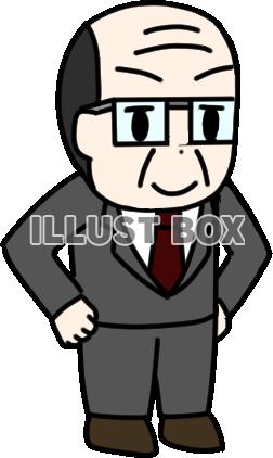 腰に手を当てる中年上司