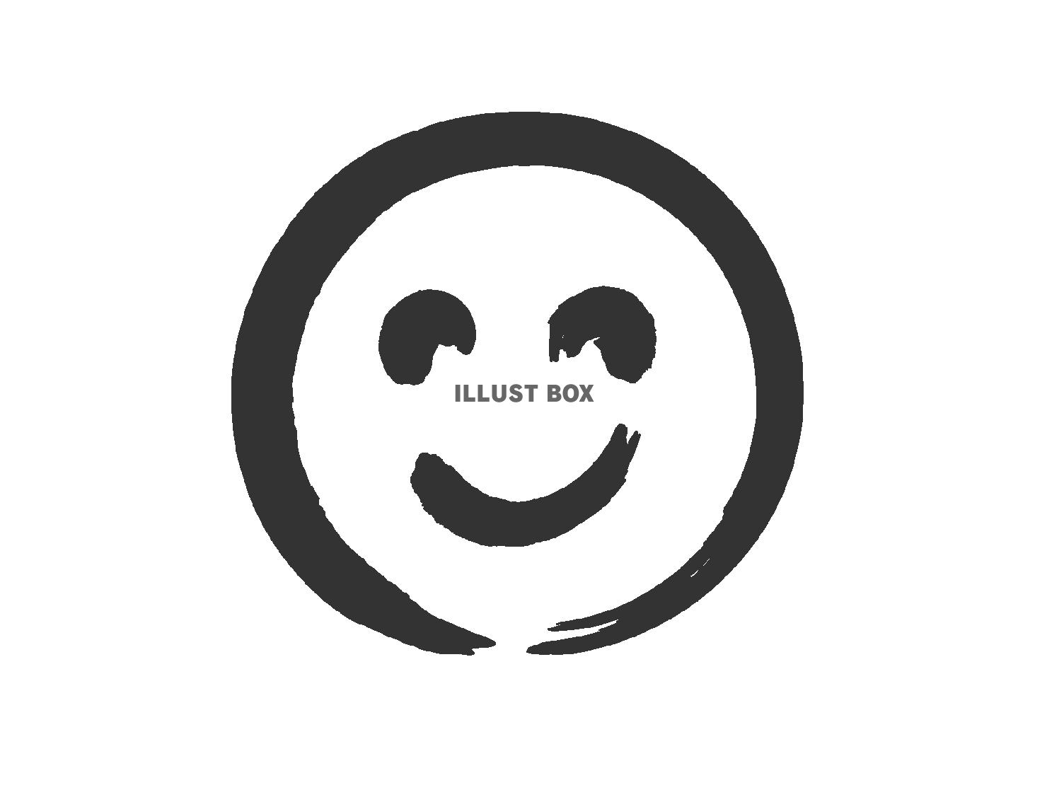 筆で描いたような手書きのニコちゃんマークの絵文字