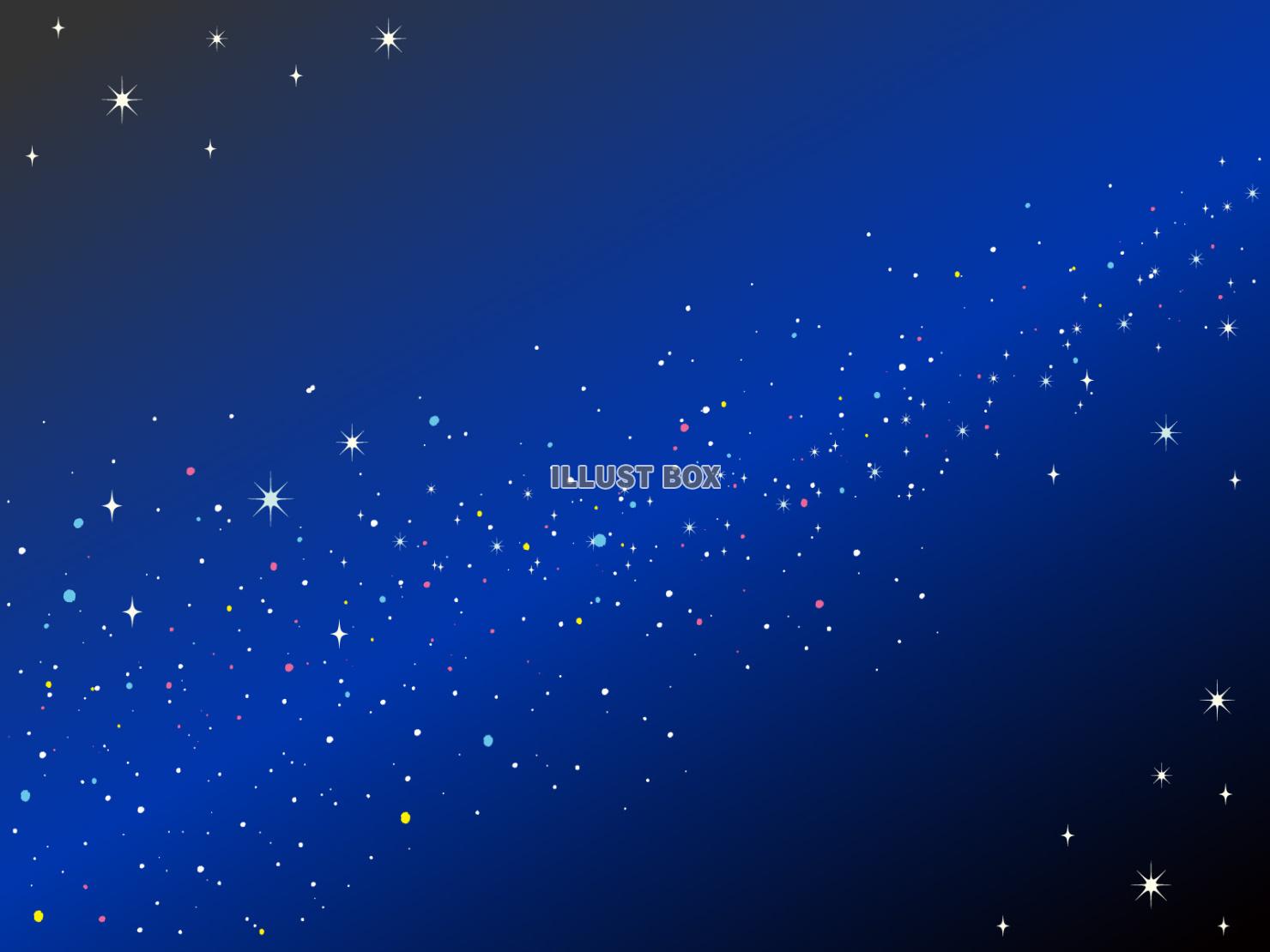 夜空に輝く天の川の背景イラスト