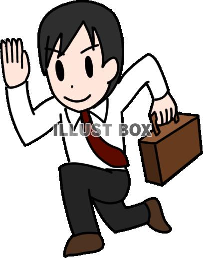 鞄を持って走っているサラリーマン
