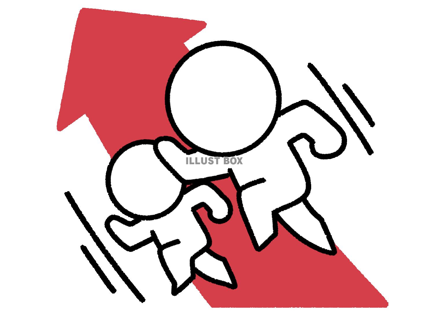 矢印に合わせてジャンプする棒人間