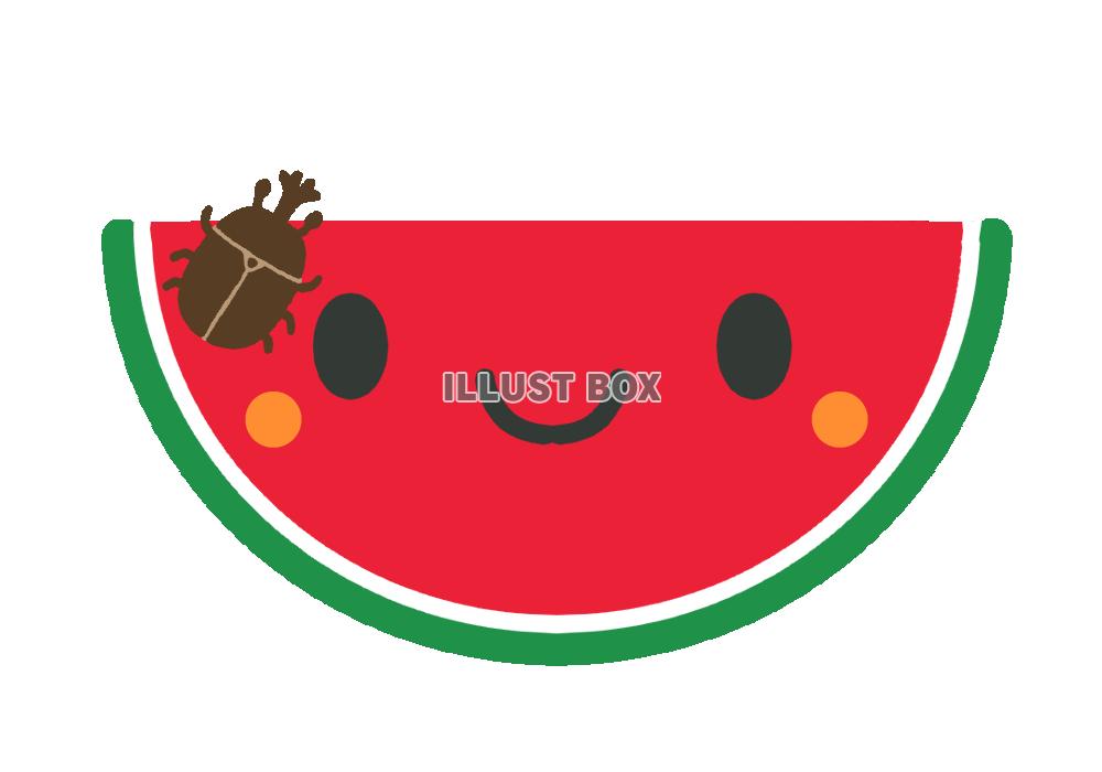 顔付きスイカとカブトムシ　透過png