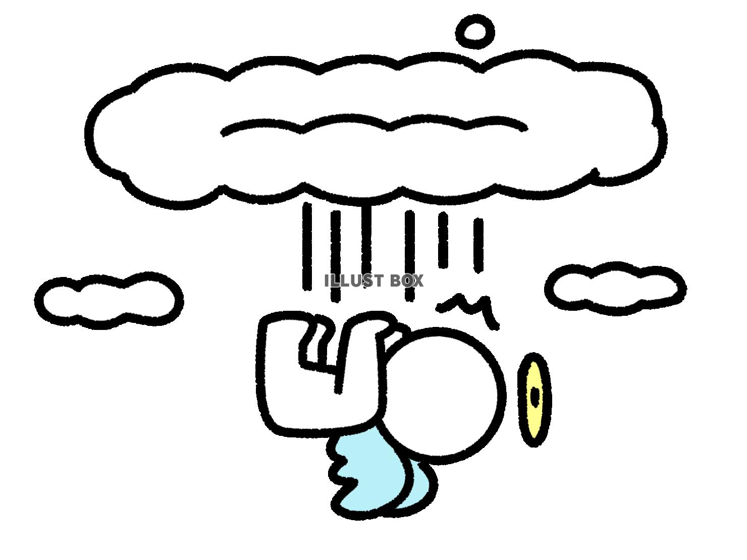 地上に落ちる天使の棒人間