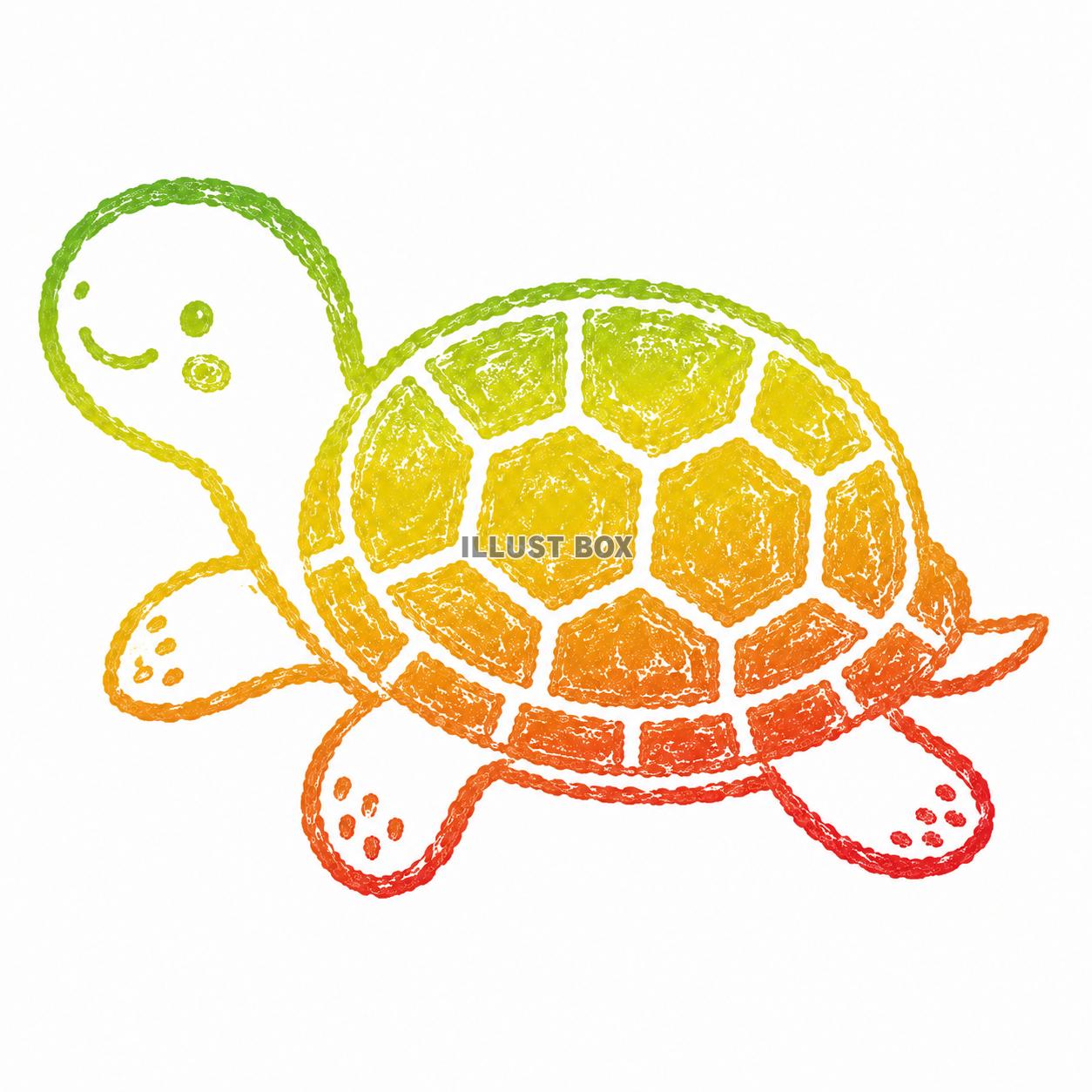 ハンコ風　幸せの亀
