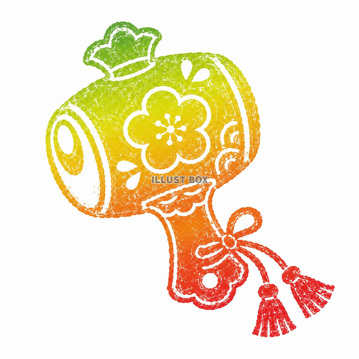 ハンコ風　幸運のうちでのこづちイラスト
