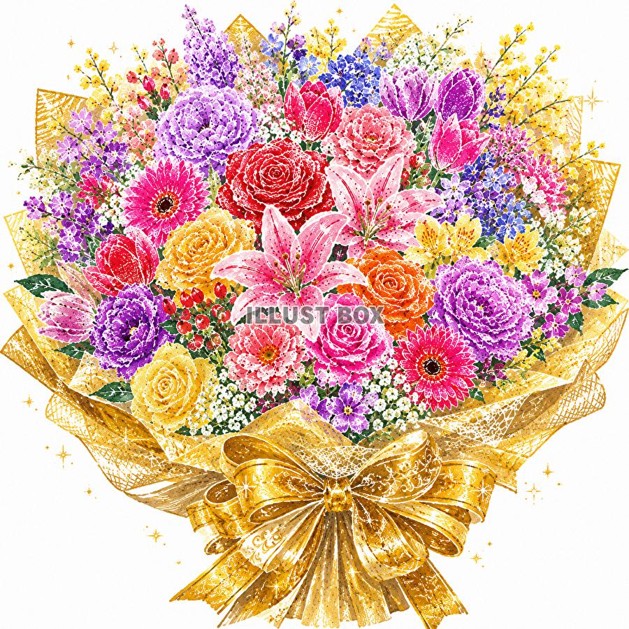 金色包みの花束