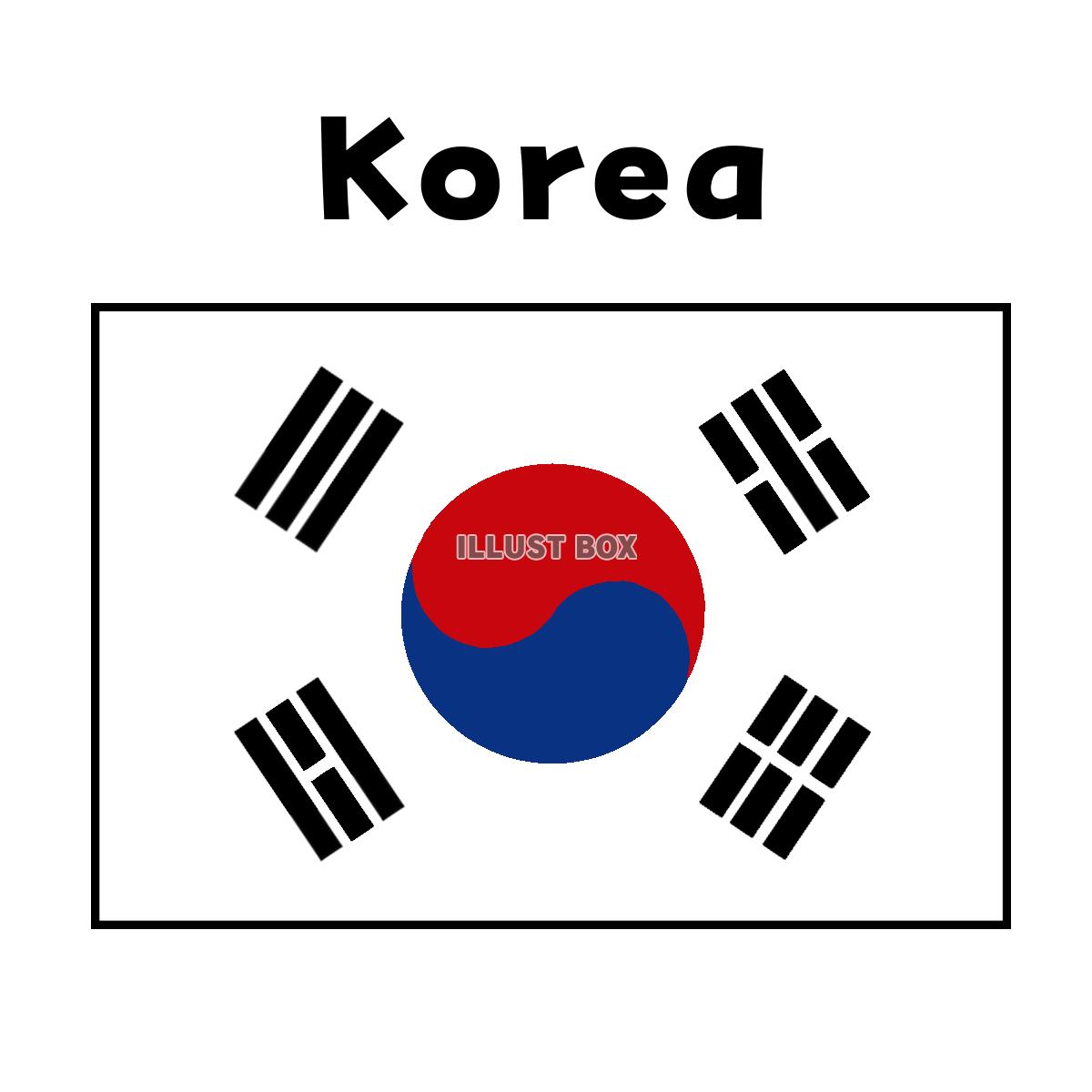 韓国の国旗　国名あり