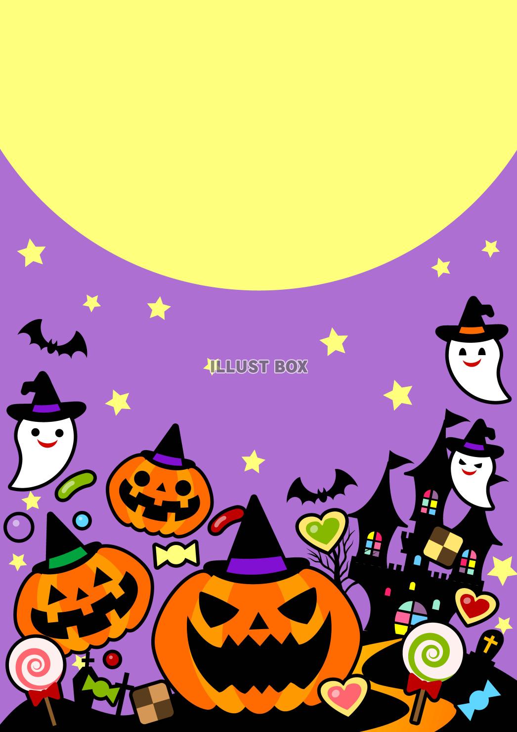 ハロウィーン・風景・漫画・紫・縦
