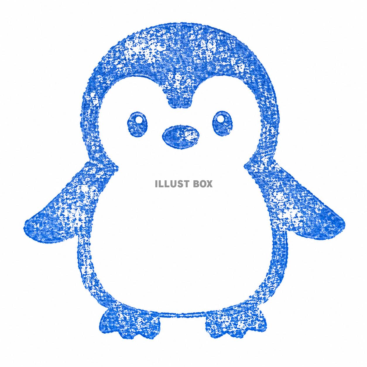 ハンコ風　ペンギン　ワンポイント