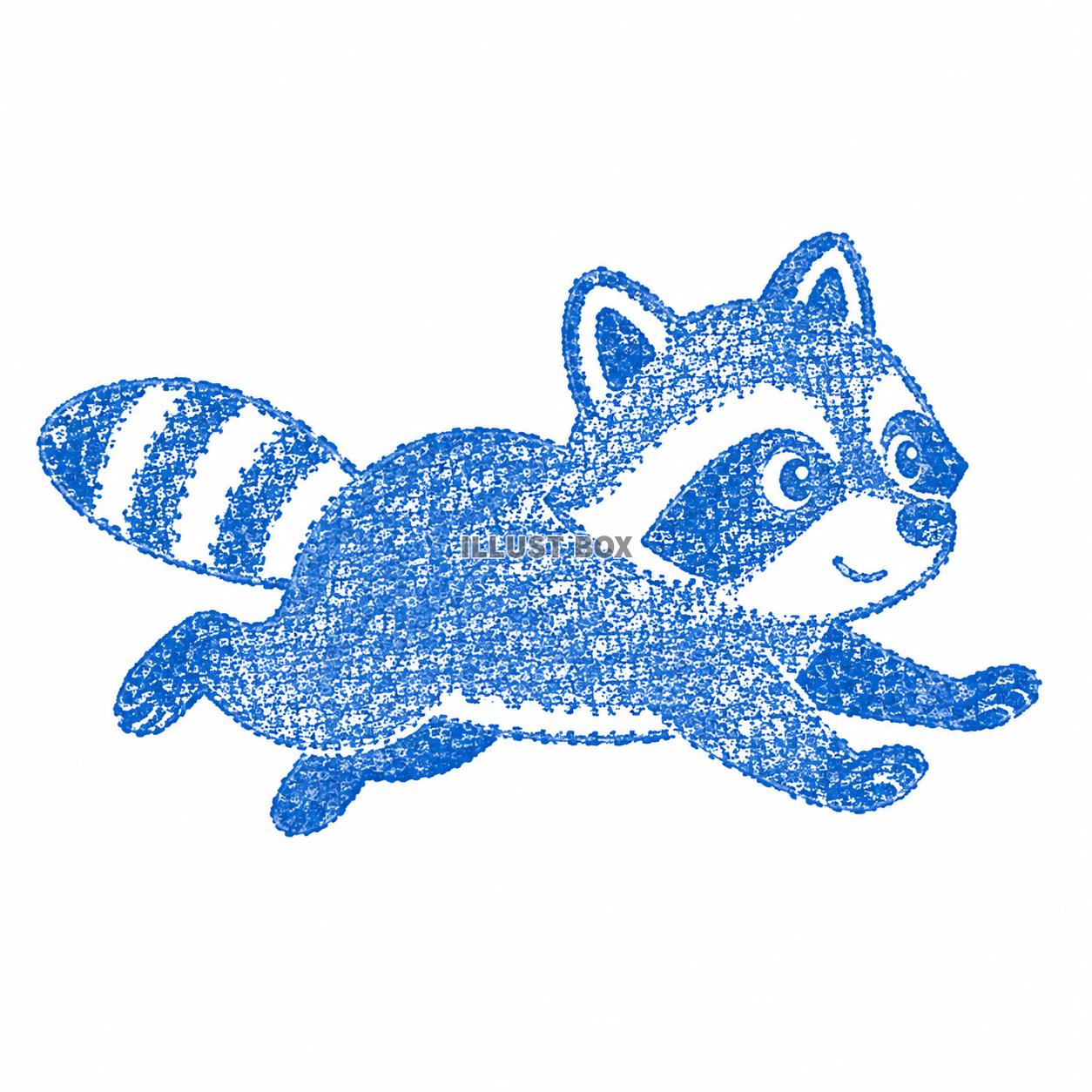 ハンコ風　アライグマ　ワンポイント