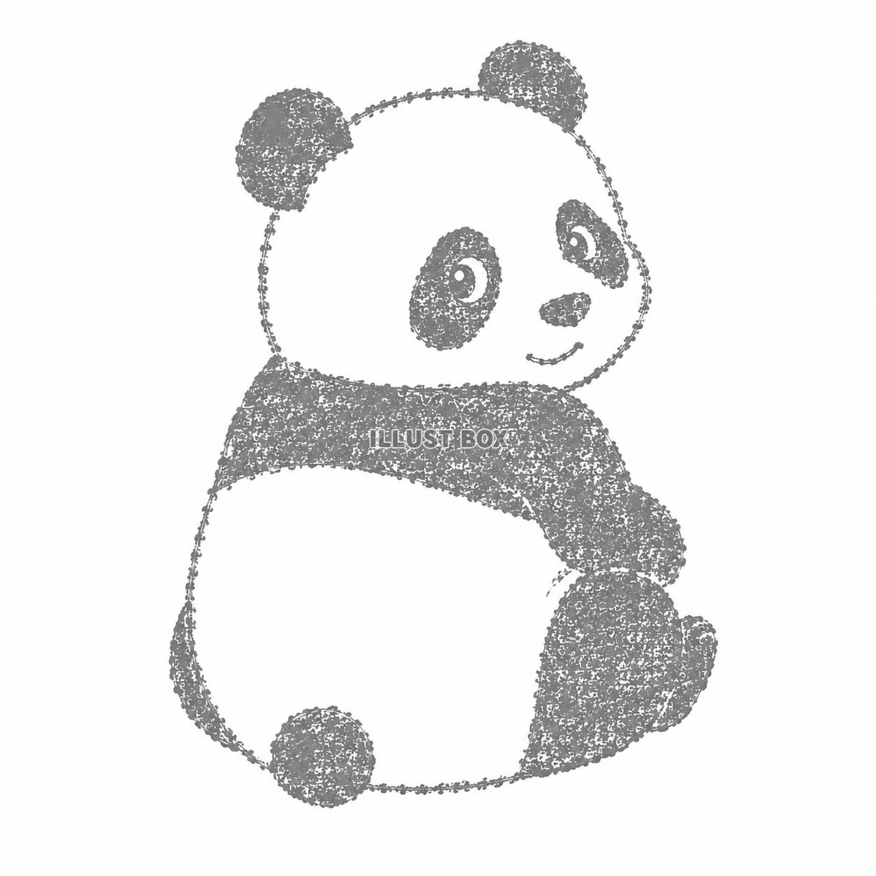 ハンコ風　パンダ　ワンポイント