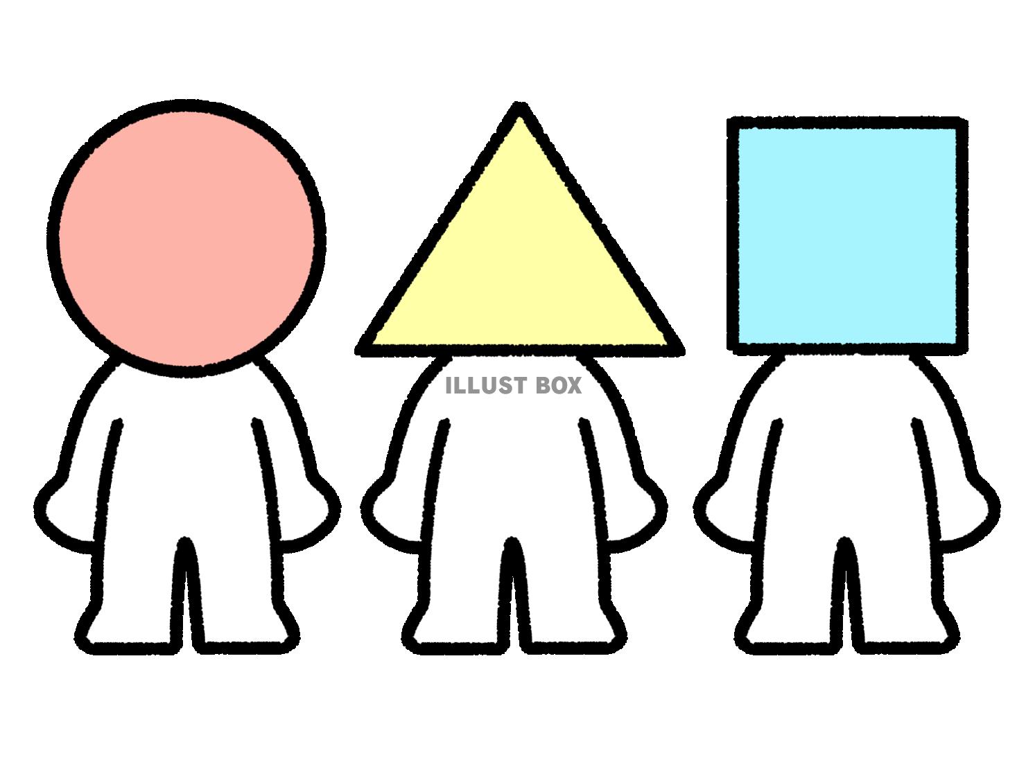 丸三角四角の棒人間キャラクター