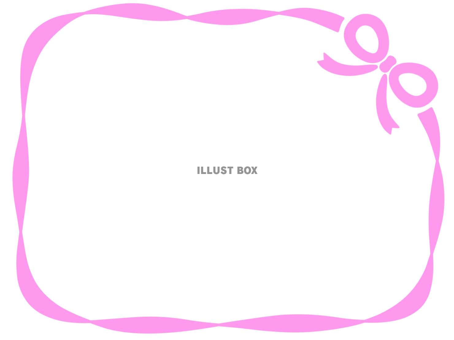 【リボンのフレーム】１　ピンク色 　白背景jpeg 