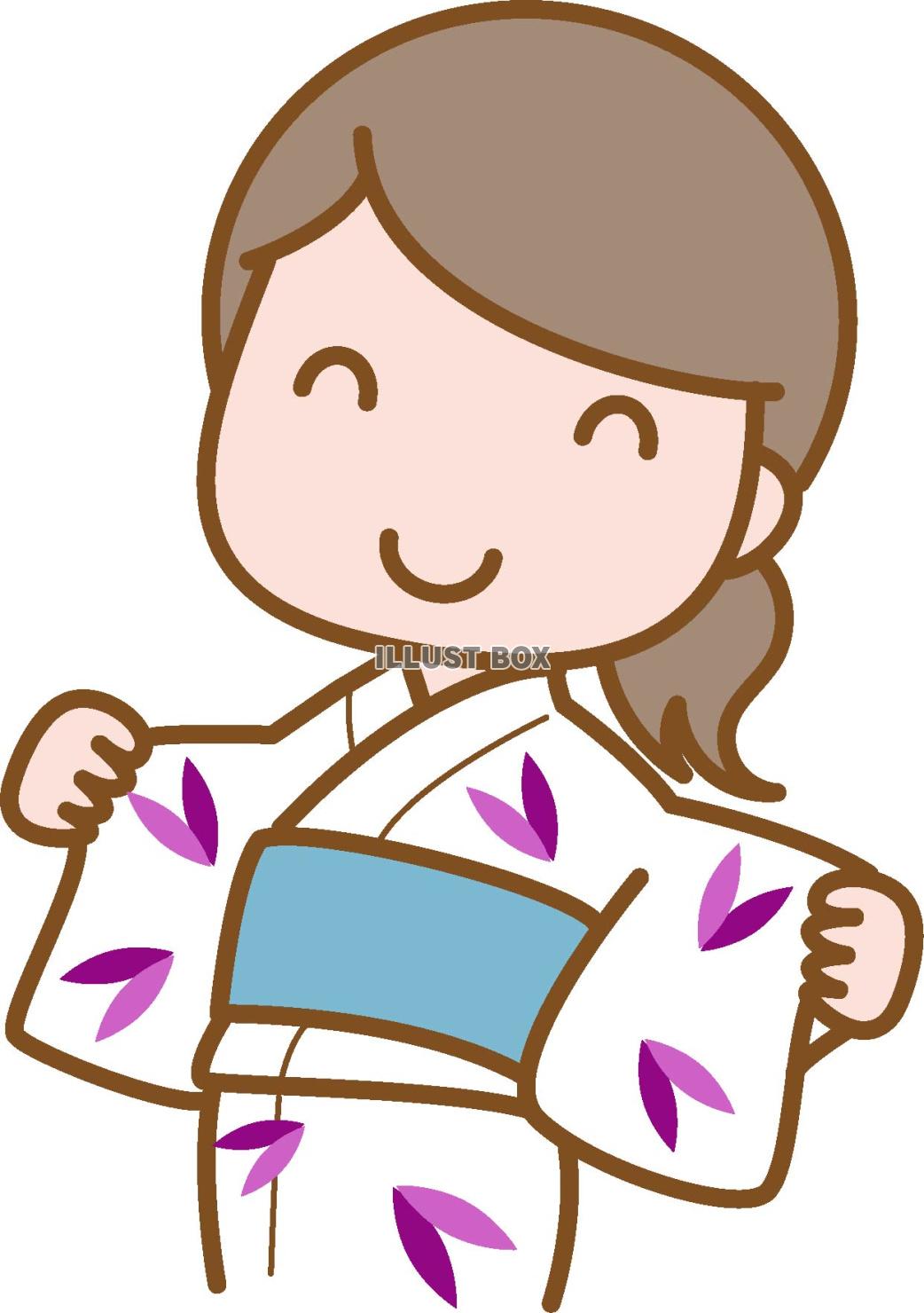 浴衣姿で笑顔の女性