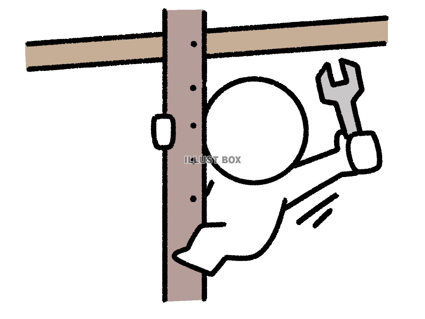 レンチでネジを締める棒人間