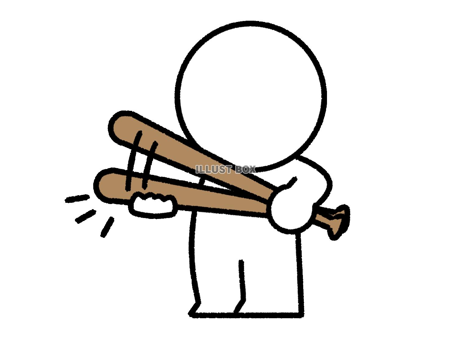 バットを持って脅す棒人間