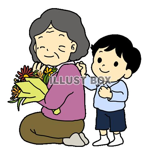 敬老の日（子どもと祖母）
