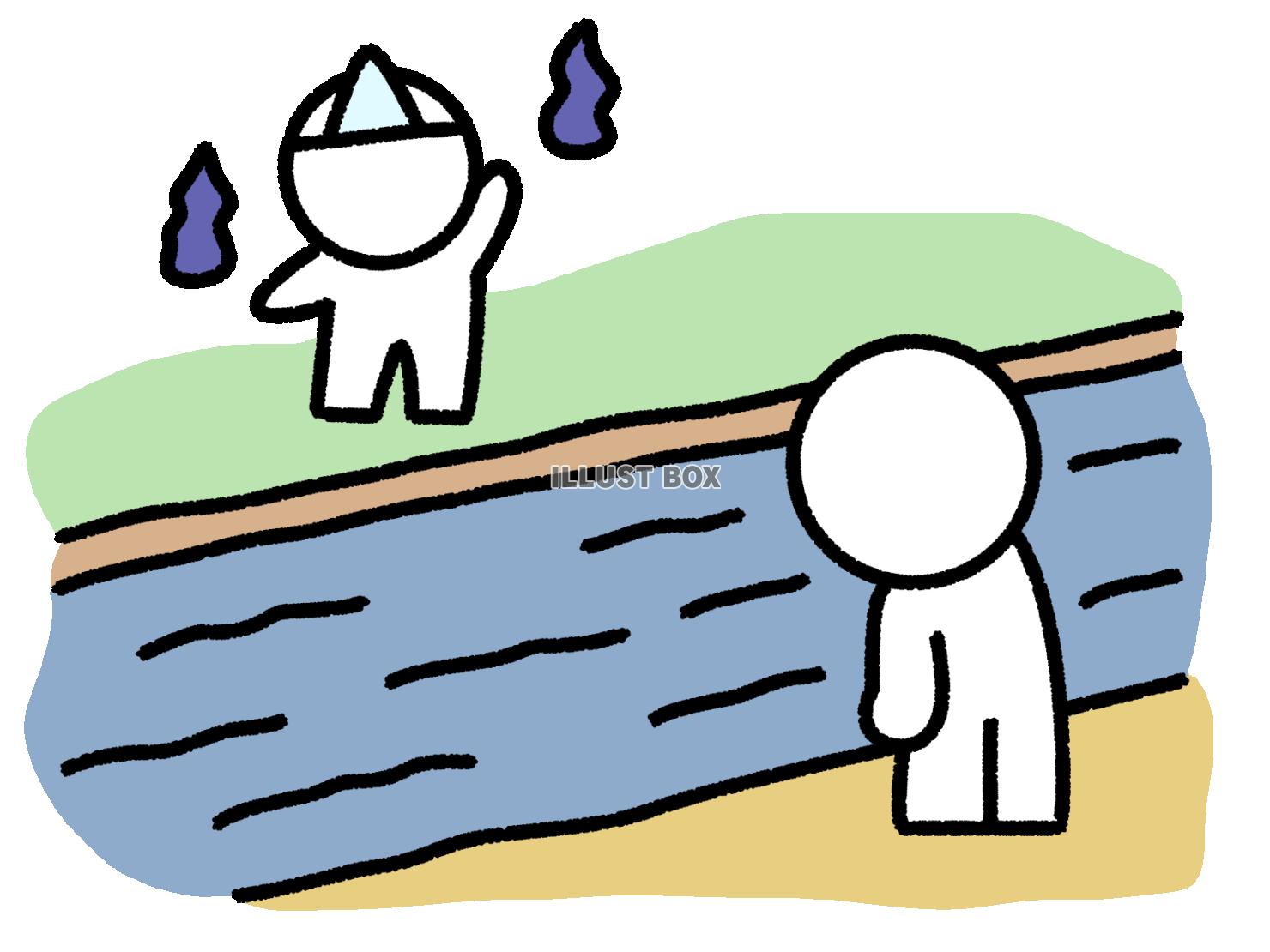 三途の川の先で手を振る棒人間