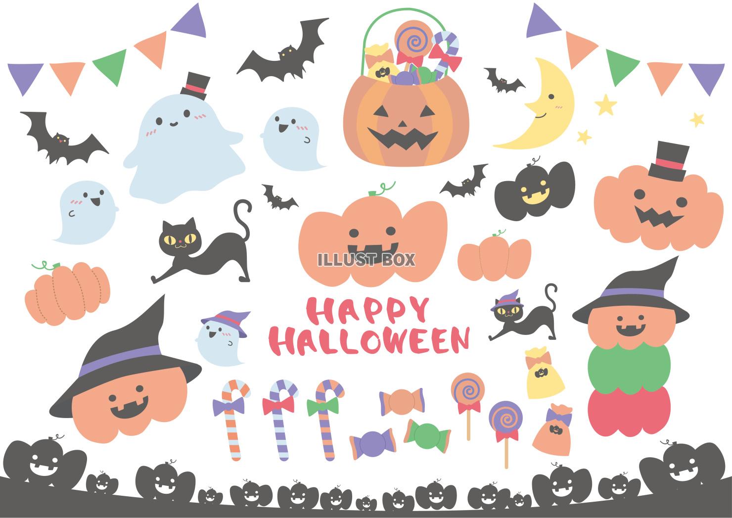 ハロウィンのイラストセット