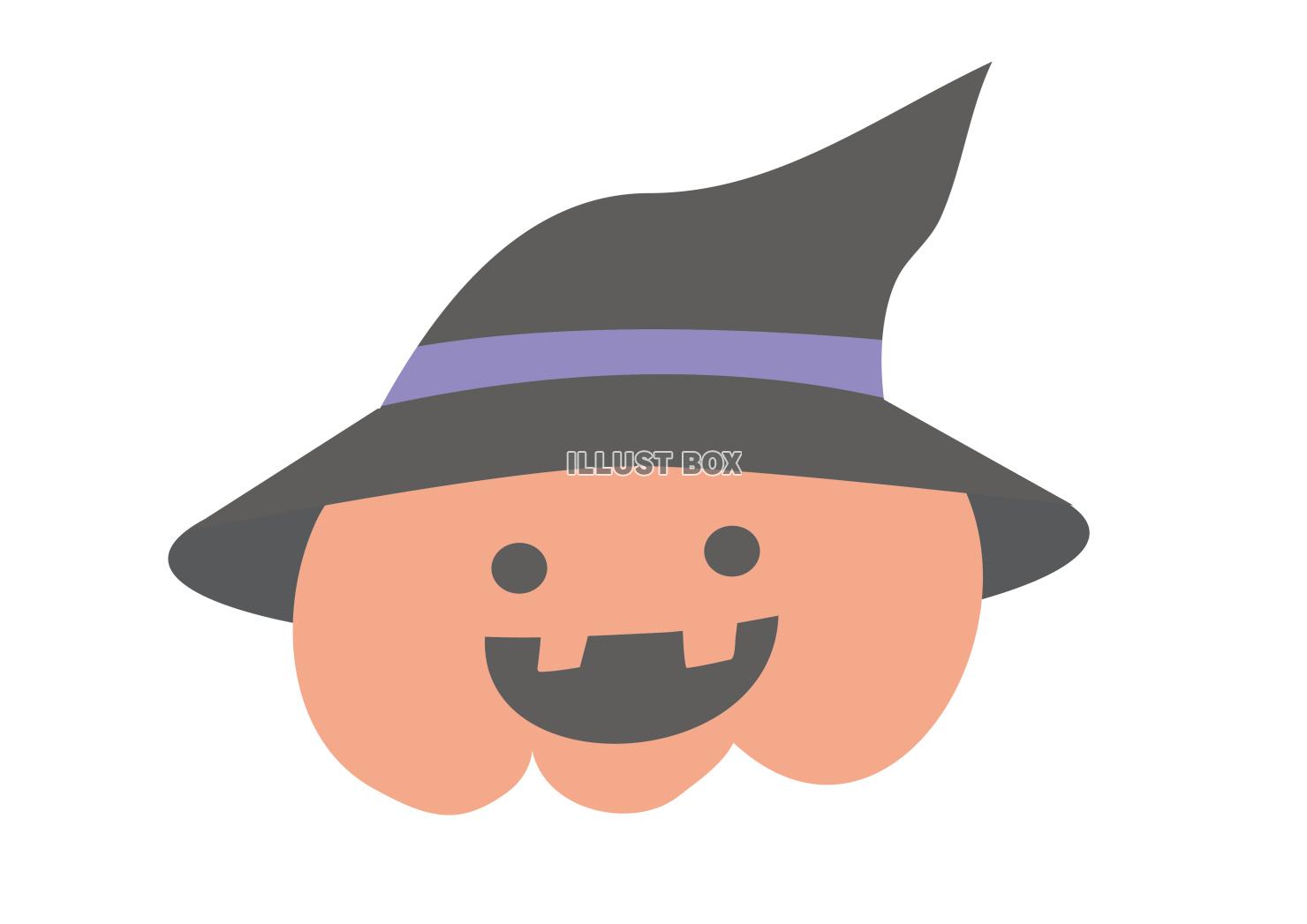 ハロウィン 魔女帽子をかぶったジャックオランタン
