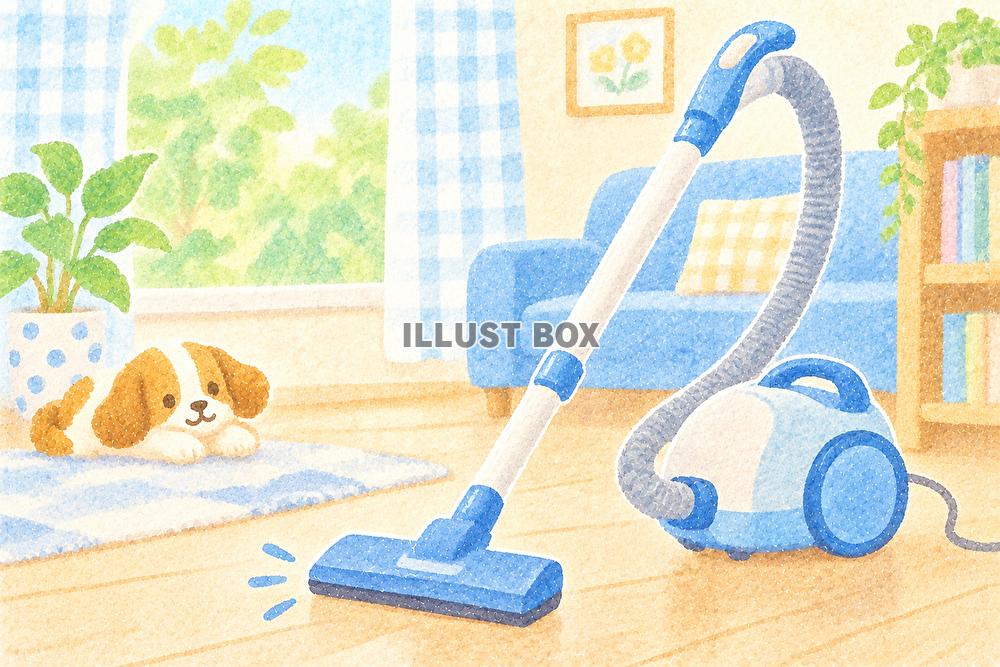 いつも日常　わんちゃん　掃除機